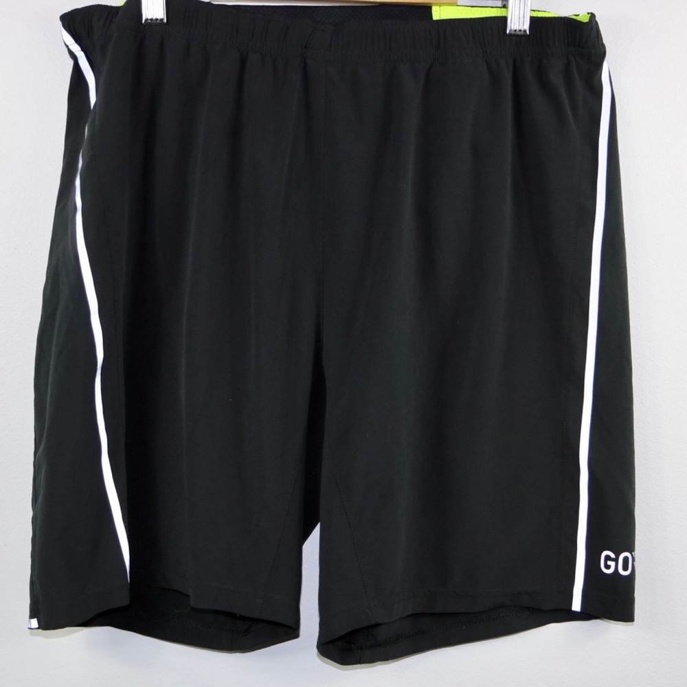 GORE Wear Men’s Running Cycling Shorts Black Reflective Stripes Size Large